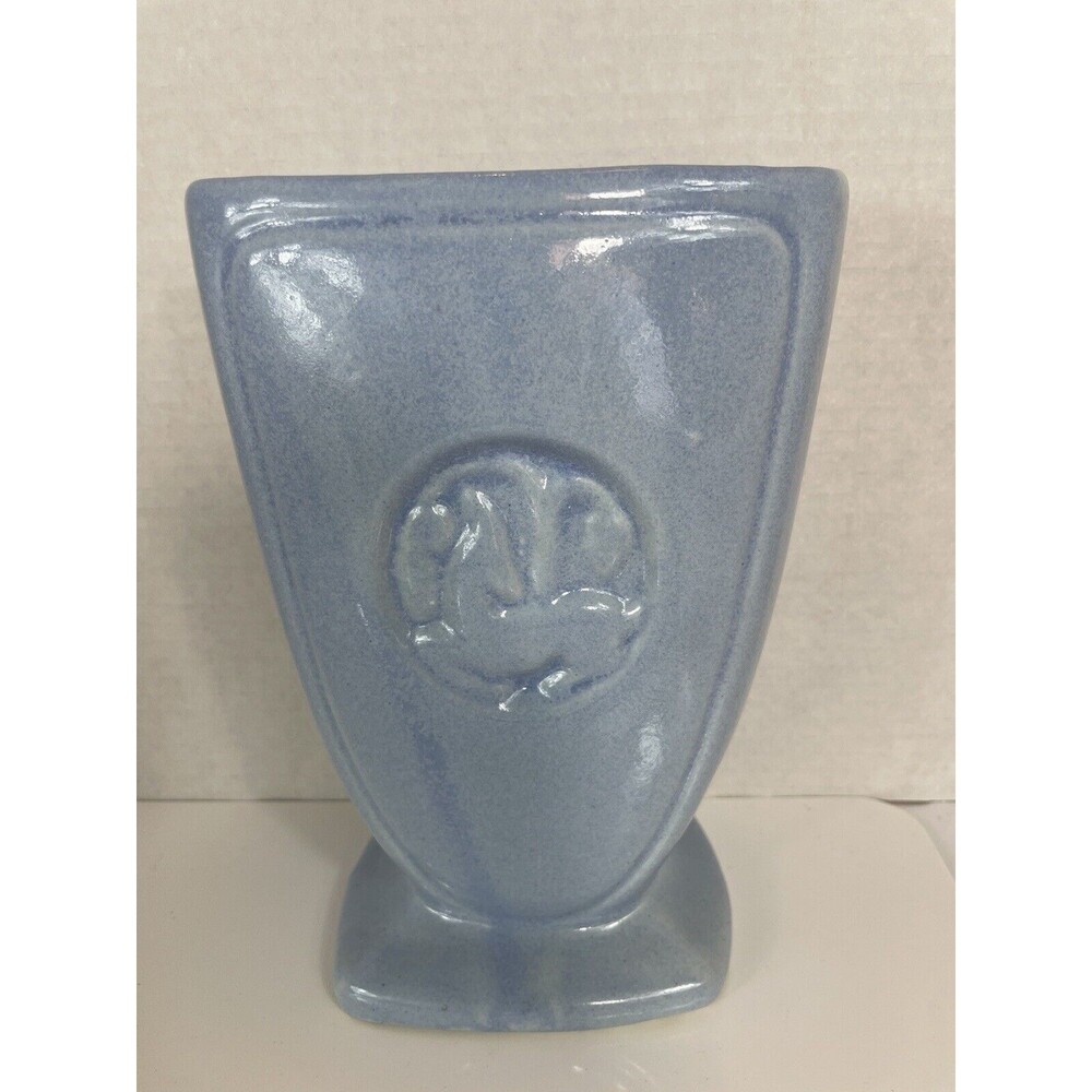 Robinson Ransbottom Vase Art Pottery Gazelle Deer Blue Ceramic 230 MCM VTG Retro - Picture 2 of 16